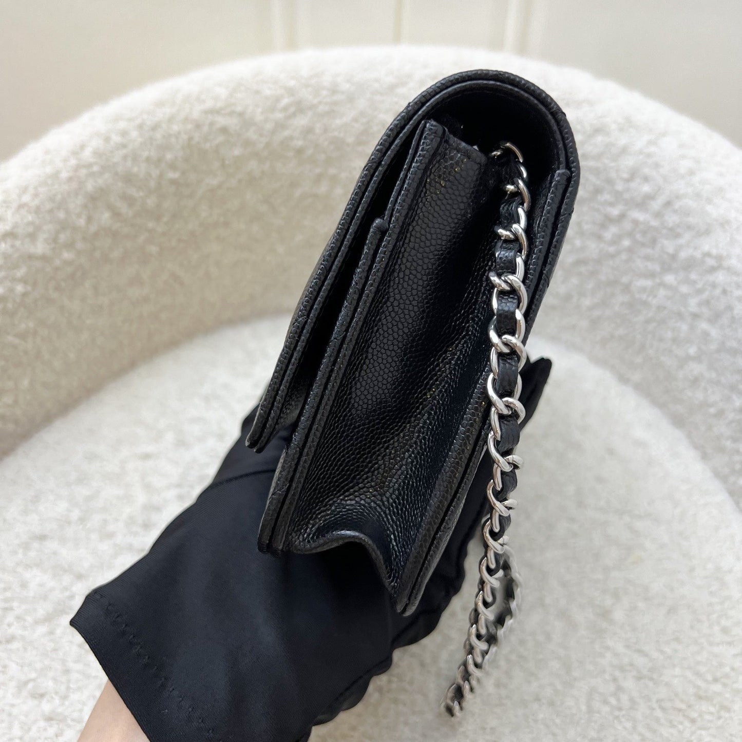 Chanel [BN - Sep 2025] Shooting Star Logo Wallet on Chain WOC in Black Caviar and SHW (Model: ) Bag