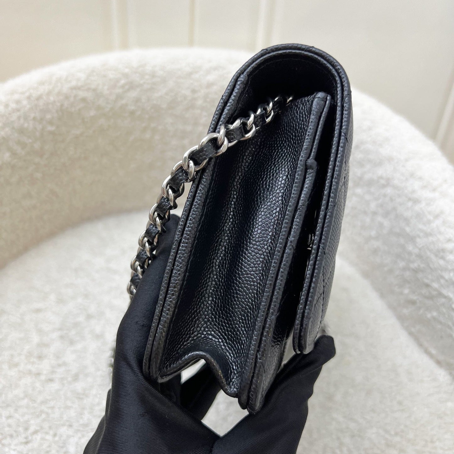 Chanel [BN - Sep 2025] Shooting Star Logo Wallet on Chain WOC in Black Caviar and SHW (Model: ) Bag