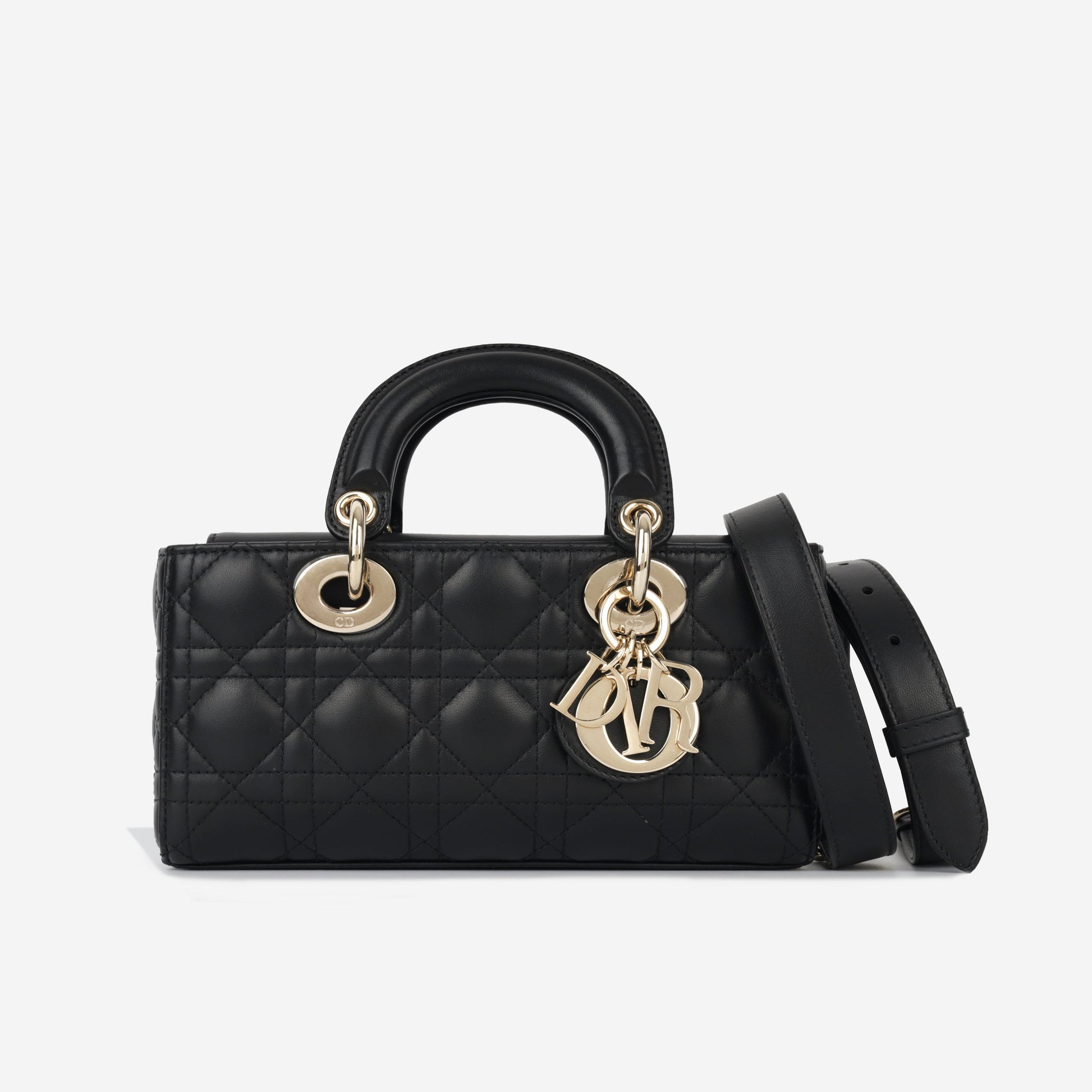 Dior Christian Lady Joy Tote Bag Black Lambskin Cghw