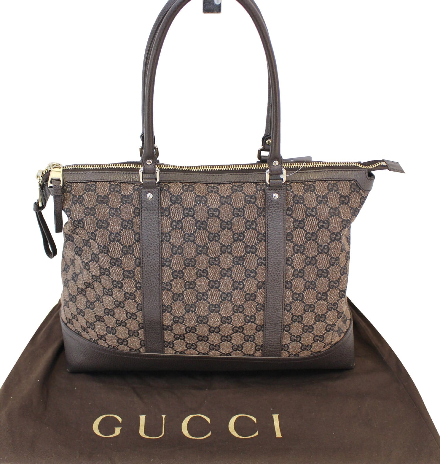 Gucci Dark Shoulder Handbag Canvas Brown Shoulder Bag