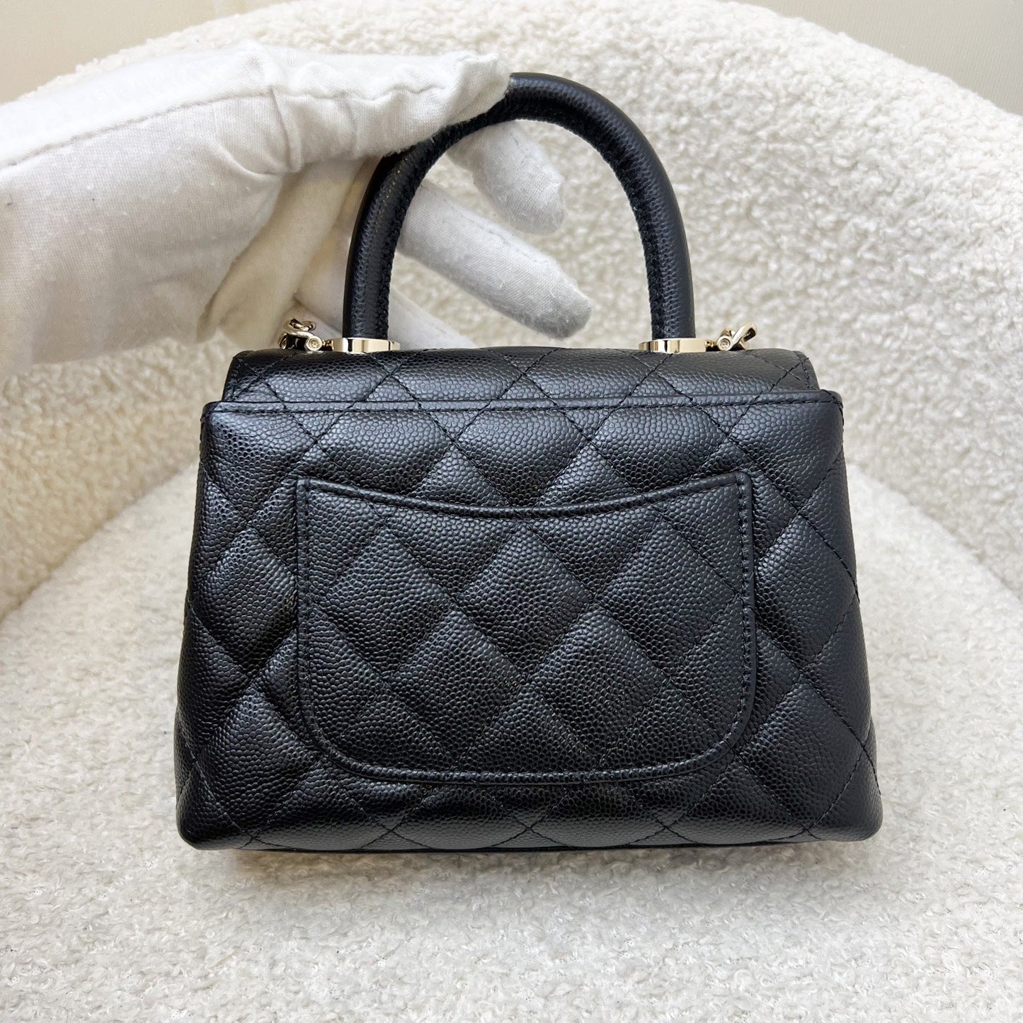 Chanel Micro Coco Handle Flap Bag in Black Caviar and LGHW ()