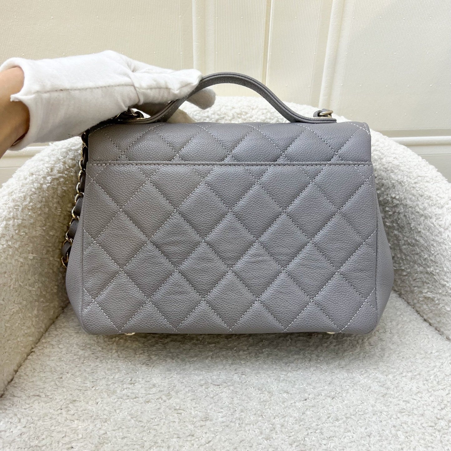 Chanel Medium Business Affinity Flap in Grey Caviar and LGHW (Model: ) Accessory