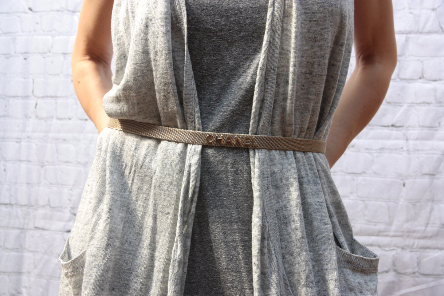 Chanel Fancy Chain Logo Hip Belt 80