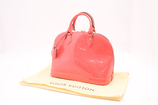 Louis Vuitton Alma PM Rose Litchi Epi Vernis Leather Pink Handbag