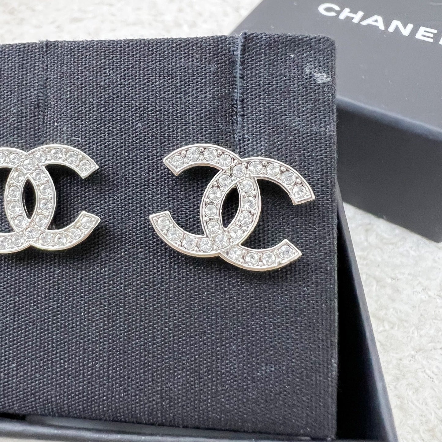 Chanel Small/Medium CC Logo Earrings in SHW Jewelry