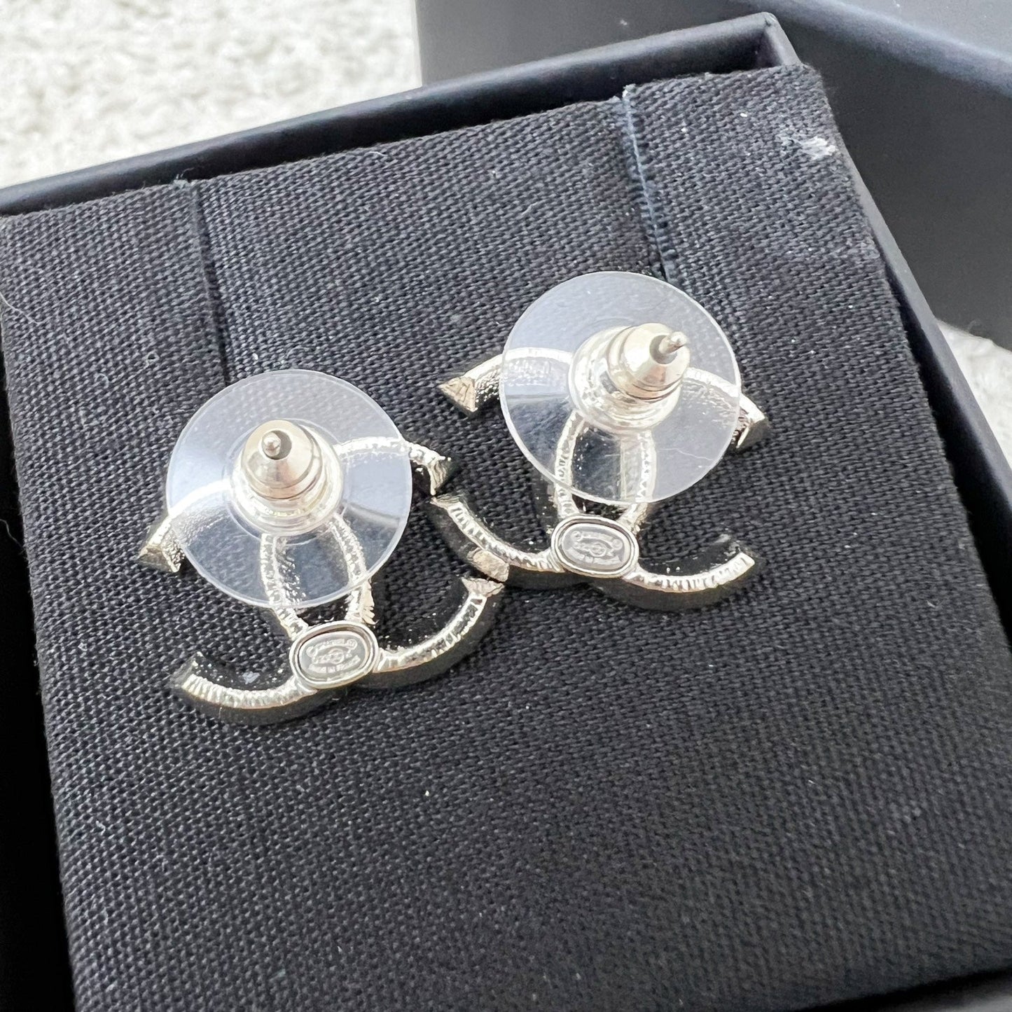 Chanel Small/Medium CC Logo Earrings in SHW Jewelry