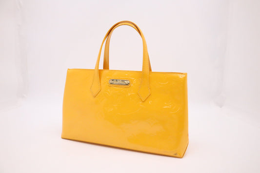 Louis Vuitton Wilshire Yellow PM Leather Vernis Handbag