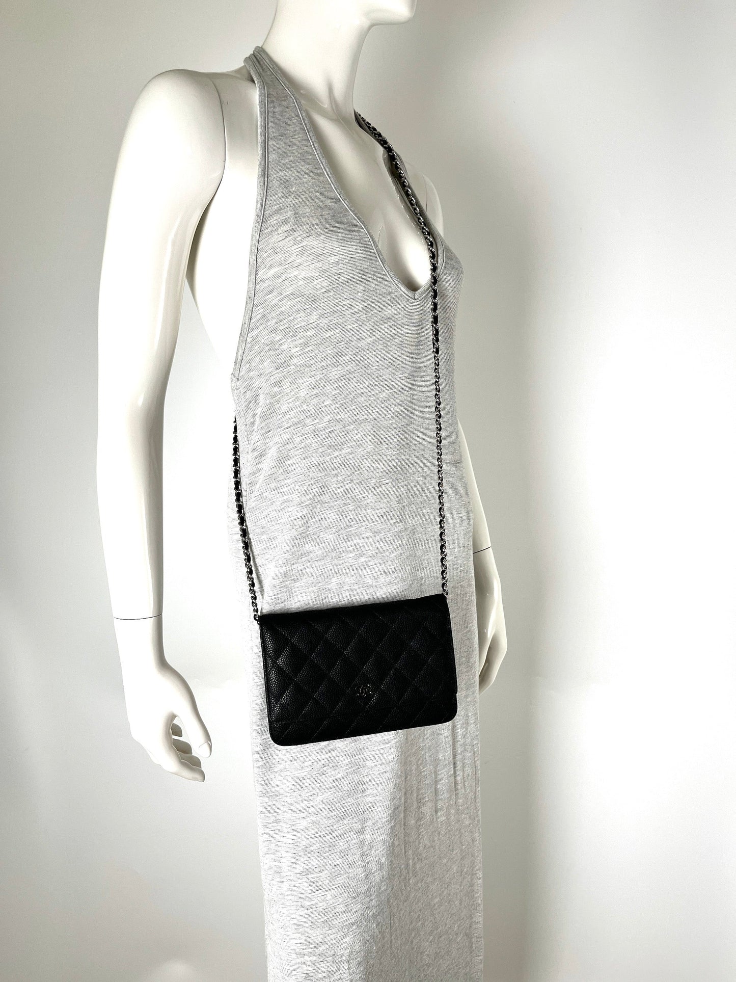 Chanel WOC Wallet on Chain Black Quilted Leather Crossbody Bag
