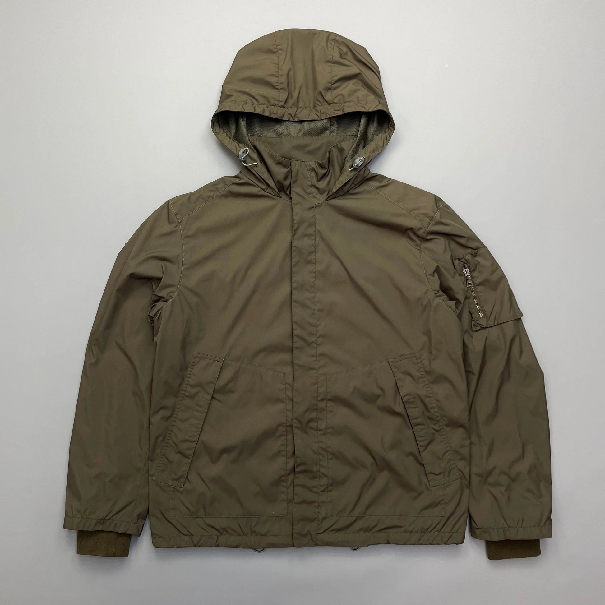 Prada Handbag Sport Hooded Jacket Nylon Brown