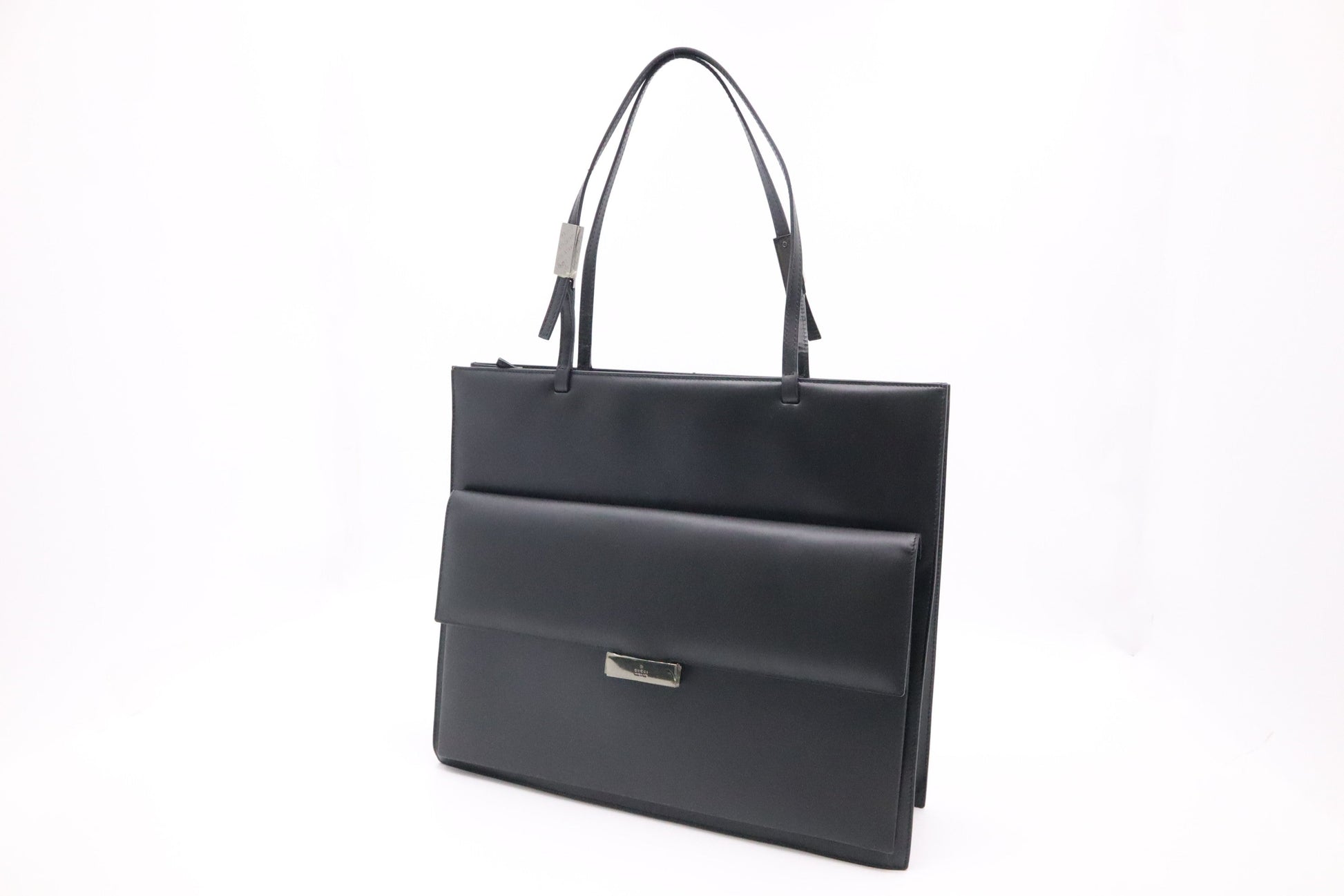Gucci Black Leather Tote Bag