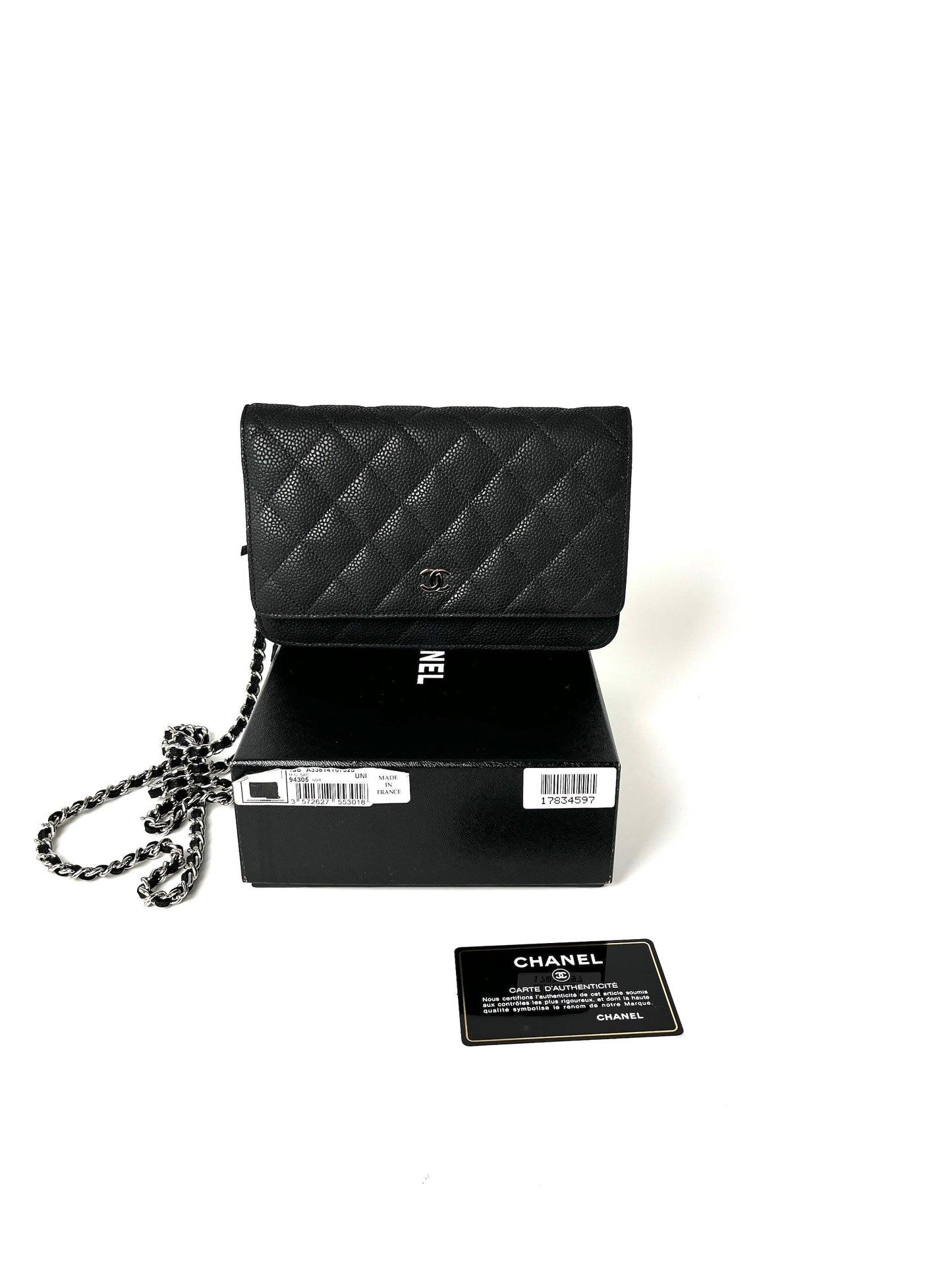 Chanel WOC Wallet on Chain Black Quilted Leather Crossbody Bag