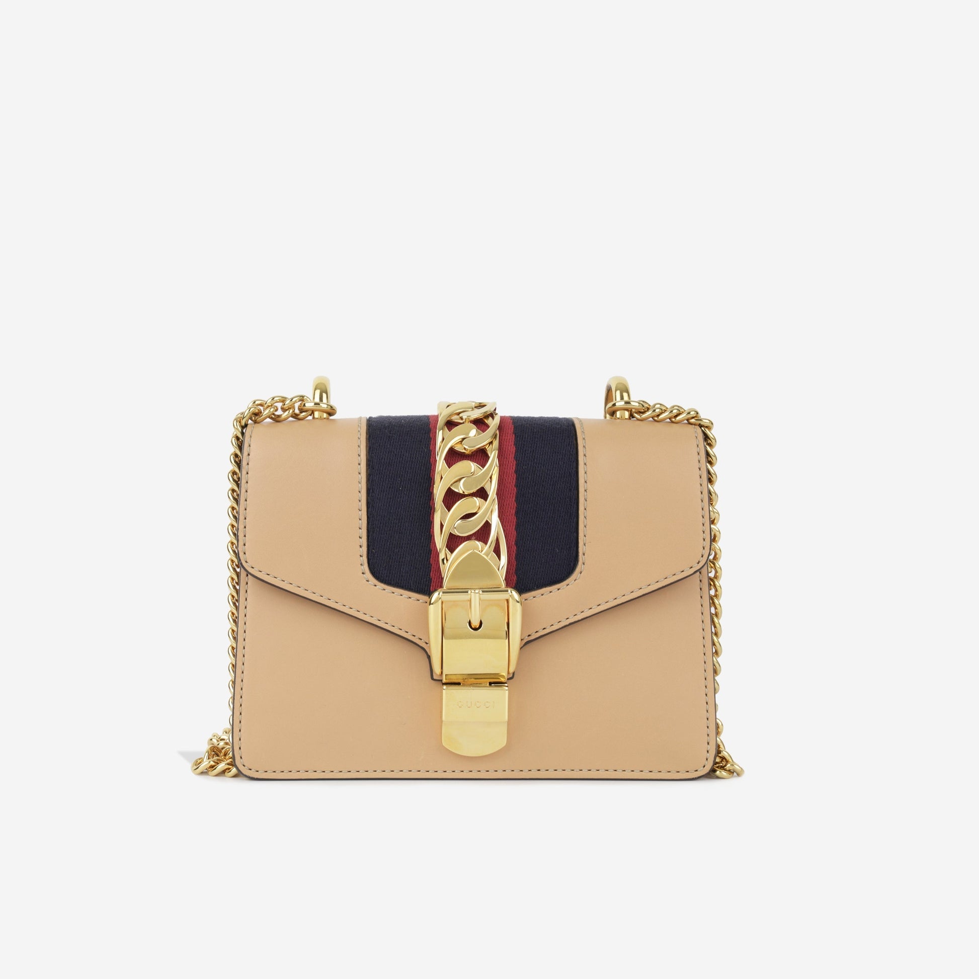 Gucci Sylvie Bag Leather Mini Shoulder Bag Calfskin Ghw