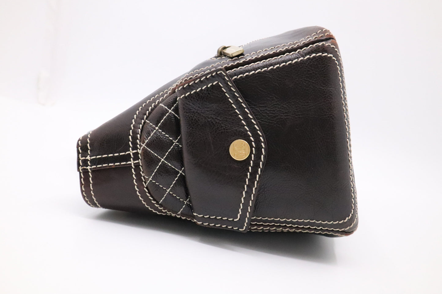 Celine Boogie Bag In Dark Leather Brown Travel Bag