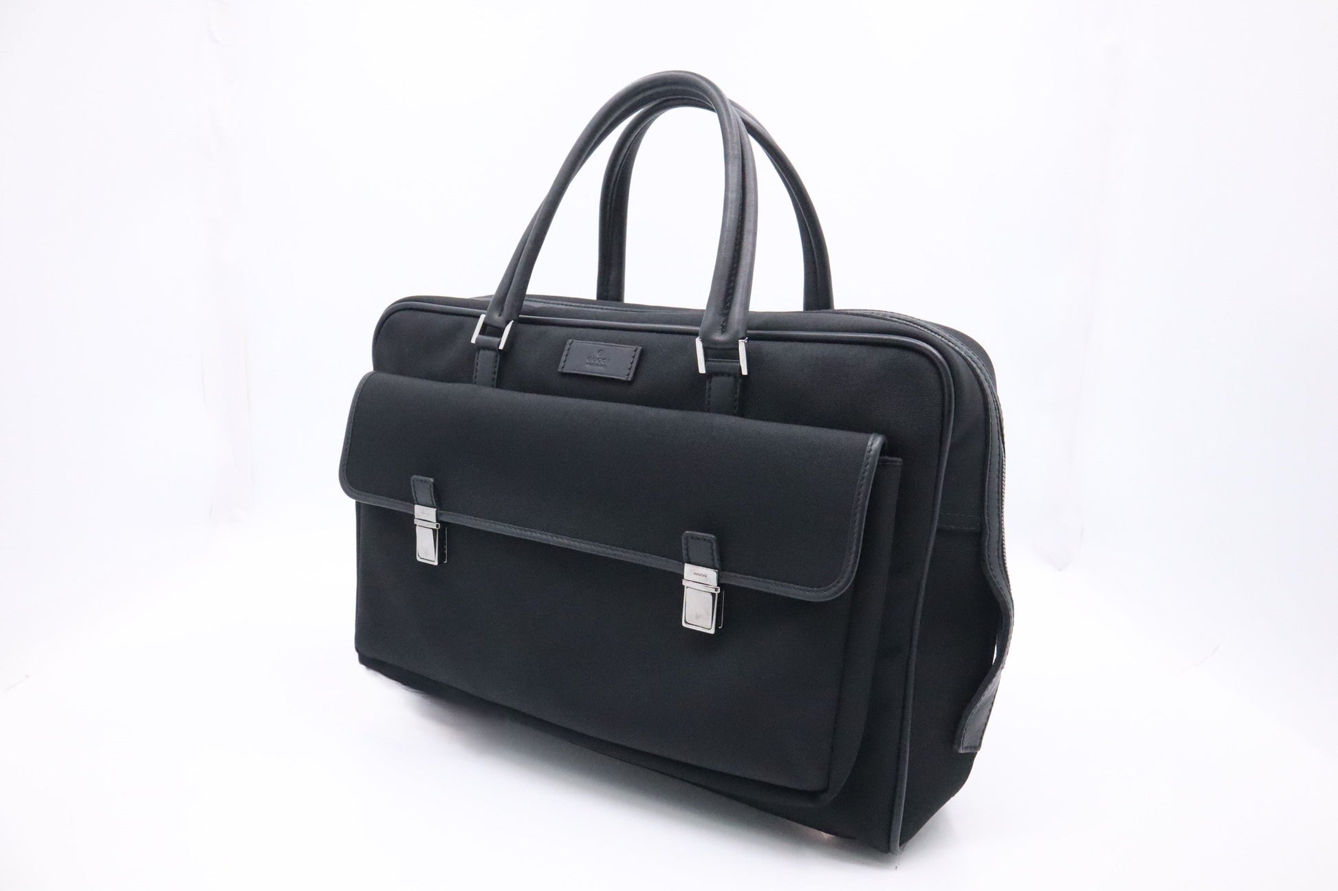 Gucci Duffle Canvas Black Travel Bag