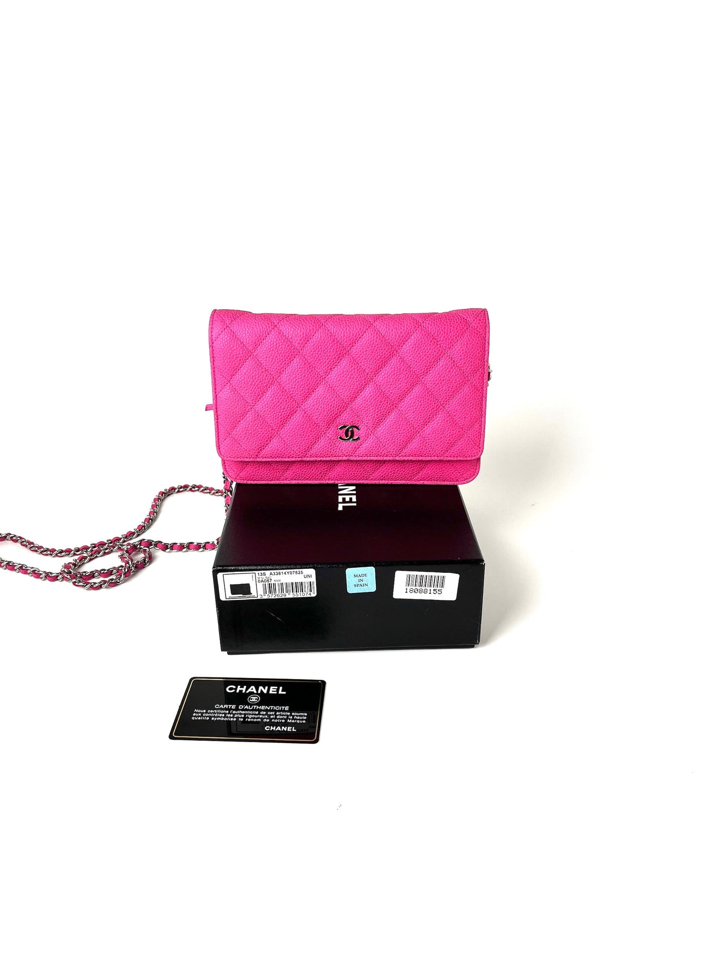 Chanel WOC Wallet on Chain Hot Pink Quilted Leather Crossbody Bag