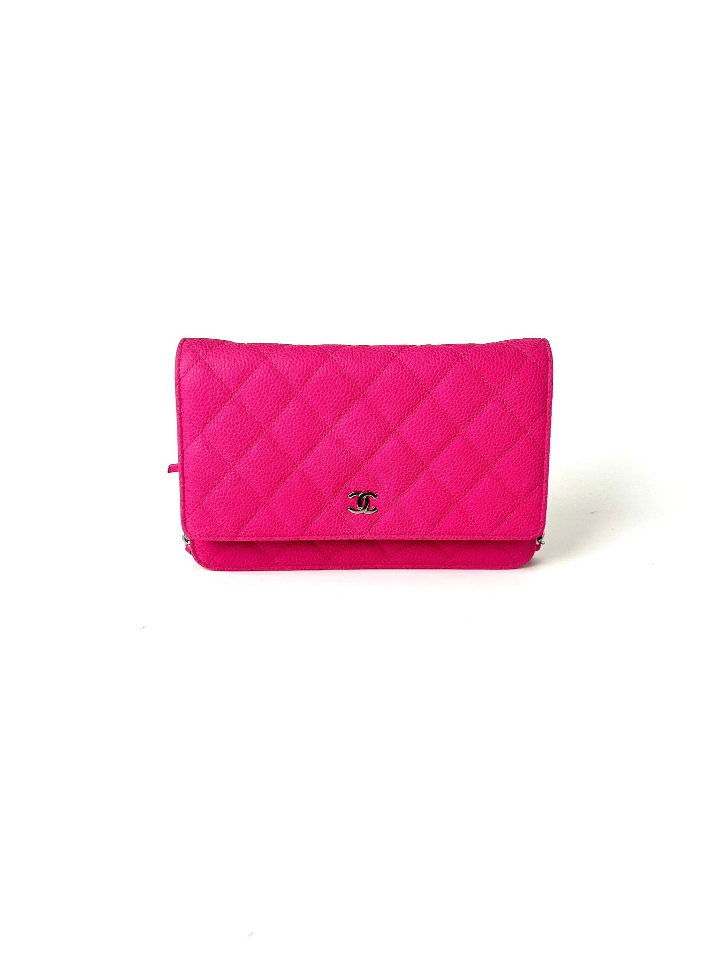 Chanel WOC Wallet on Chain Hot Pink Quilted Leather Crossbody Bag