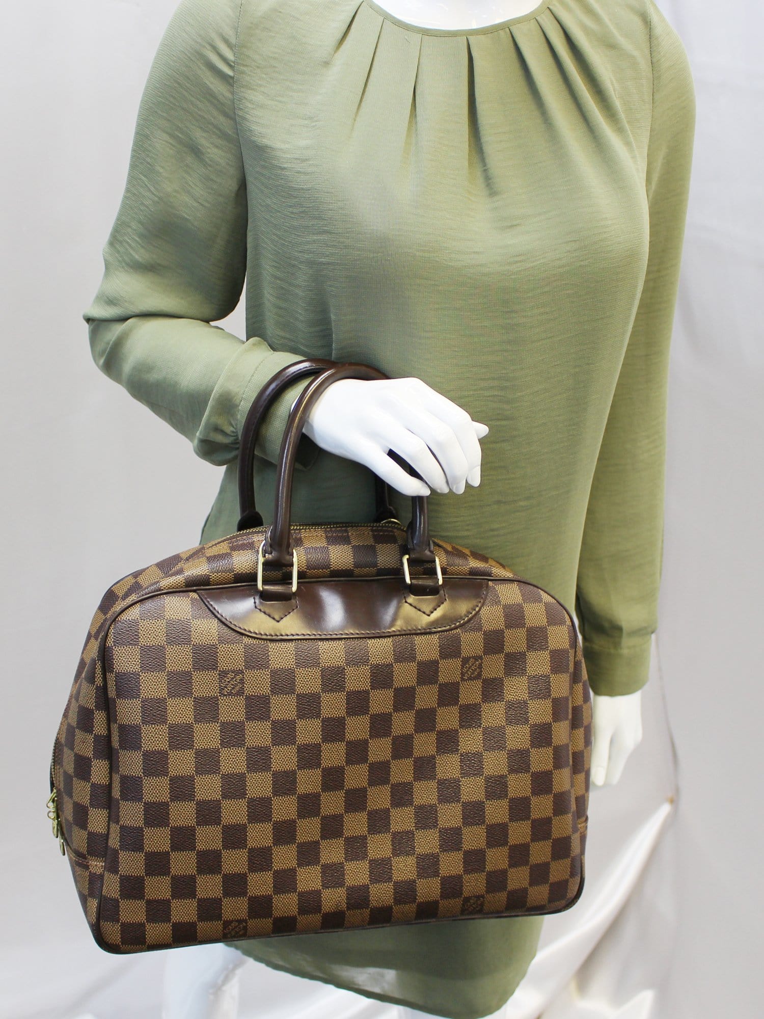 Louis Damier Ebene Deauville Special Order Satchel Travel Bag
