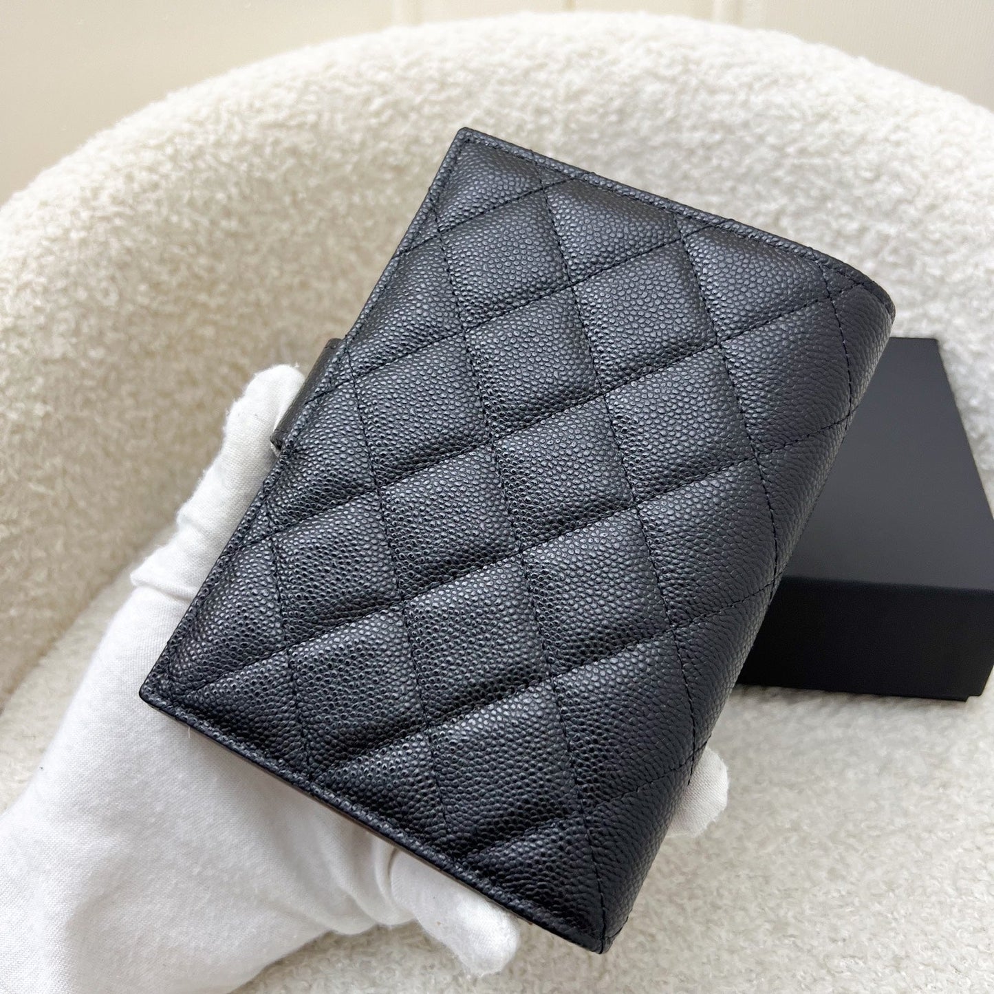 Chanel Bifold Wallet in Black Caviar and LGHW