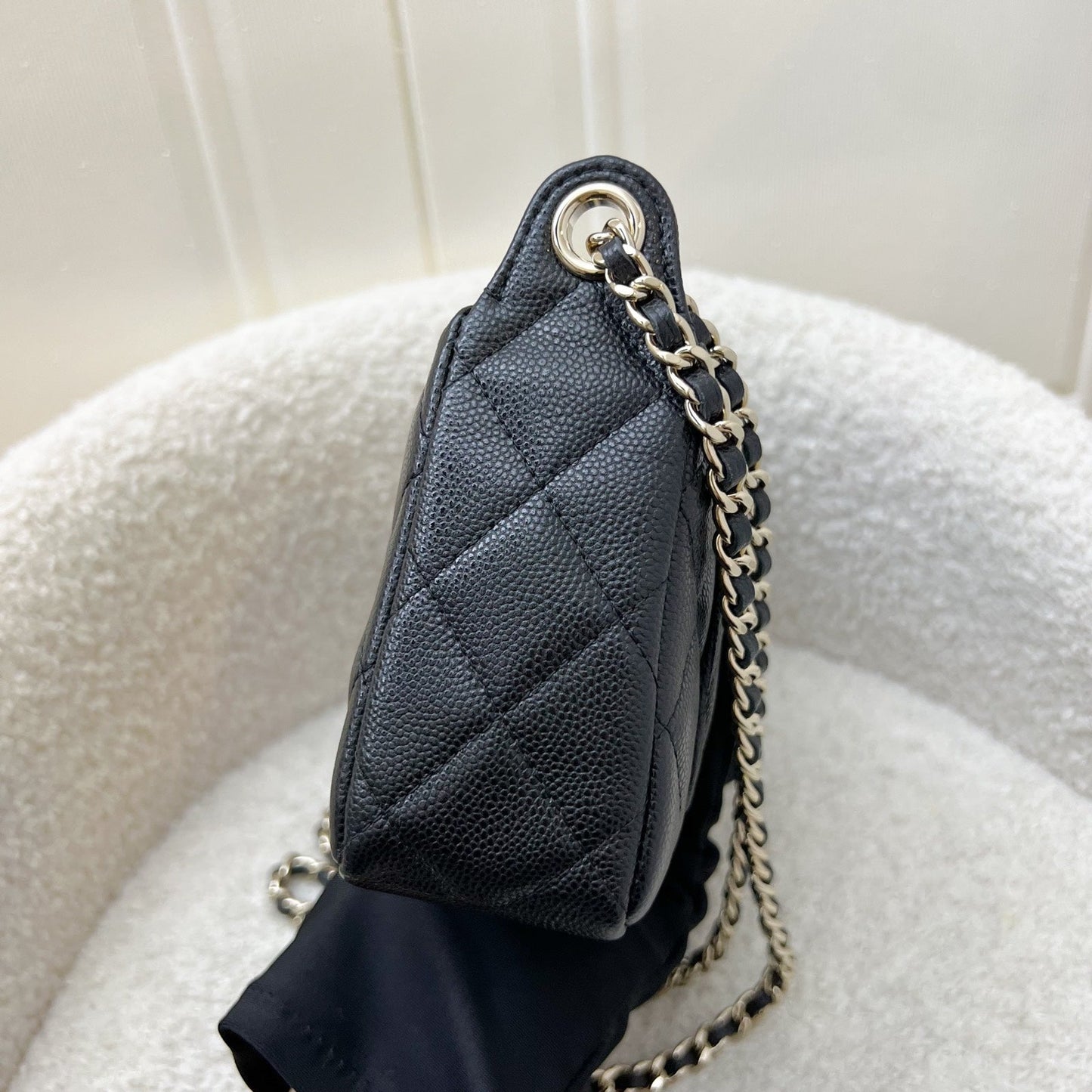 Chanel [Local Set - July 2025] Clutch with Chain in Black Caviar GHW (Model: )