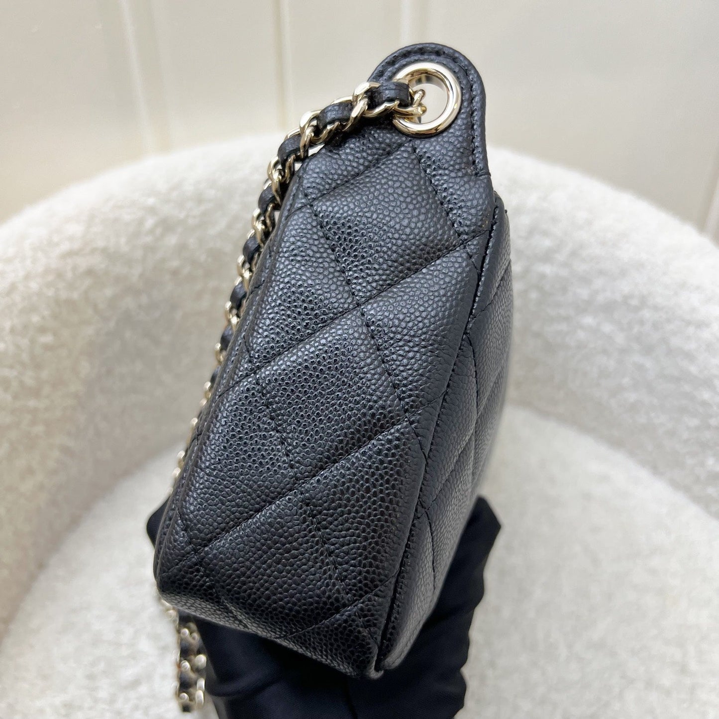 Chanel [Local Set - July 2025] Clutch with Chain in Black Caviar GHW (Model: )