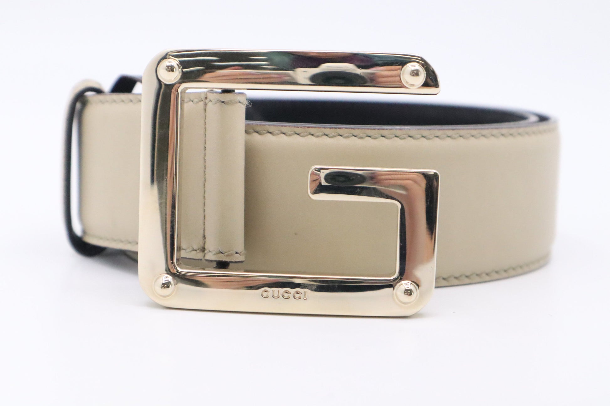Gucci 80 32 Beige Leather Belt