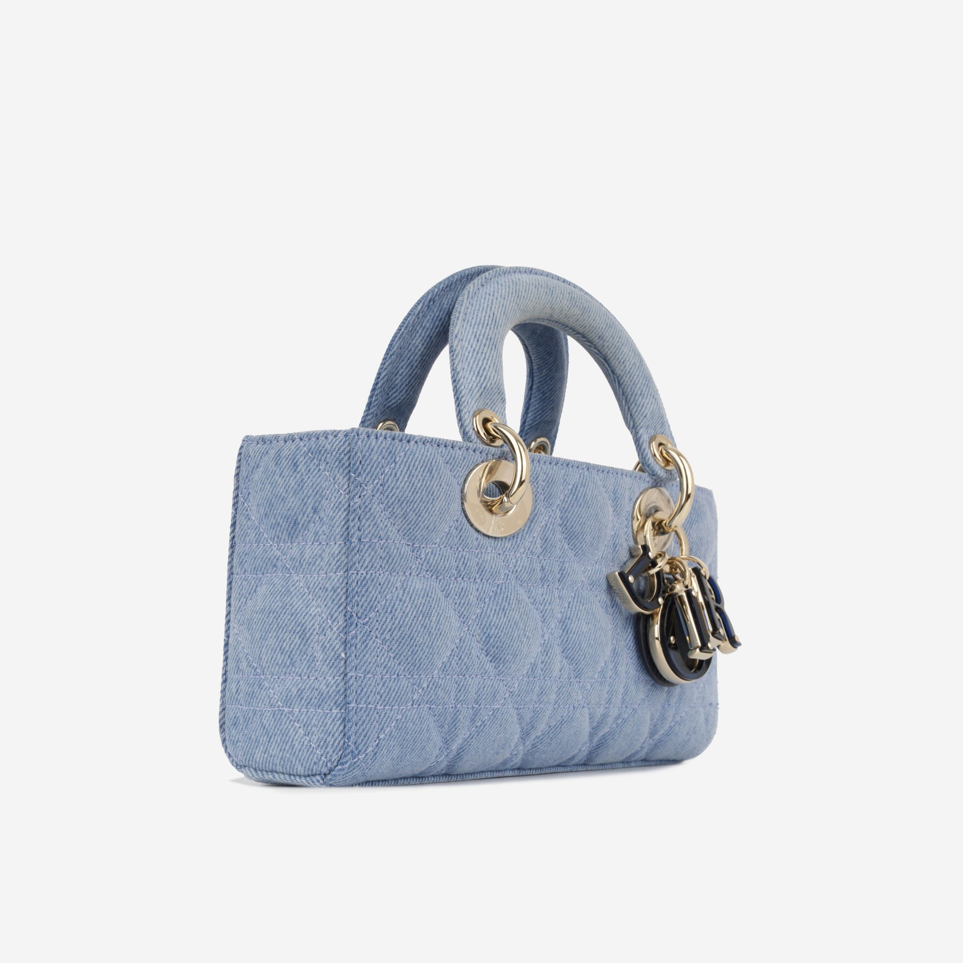 Dior Christian Lady Joy Tote Bag Denim Cannage Cghw