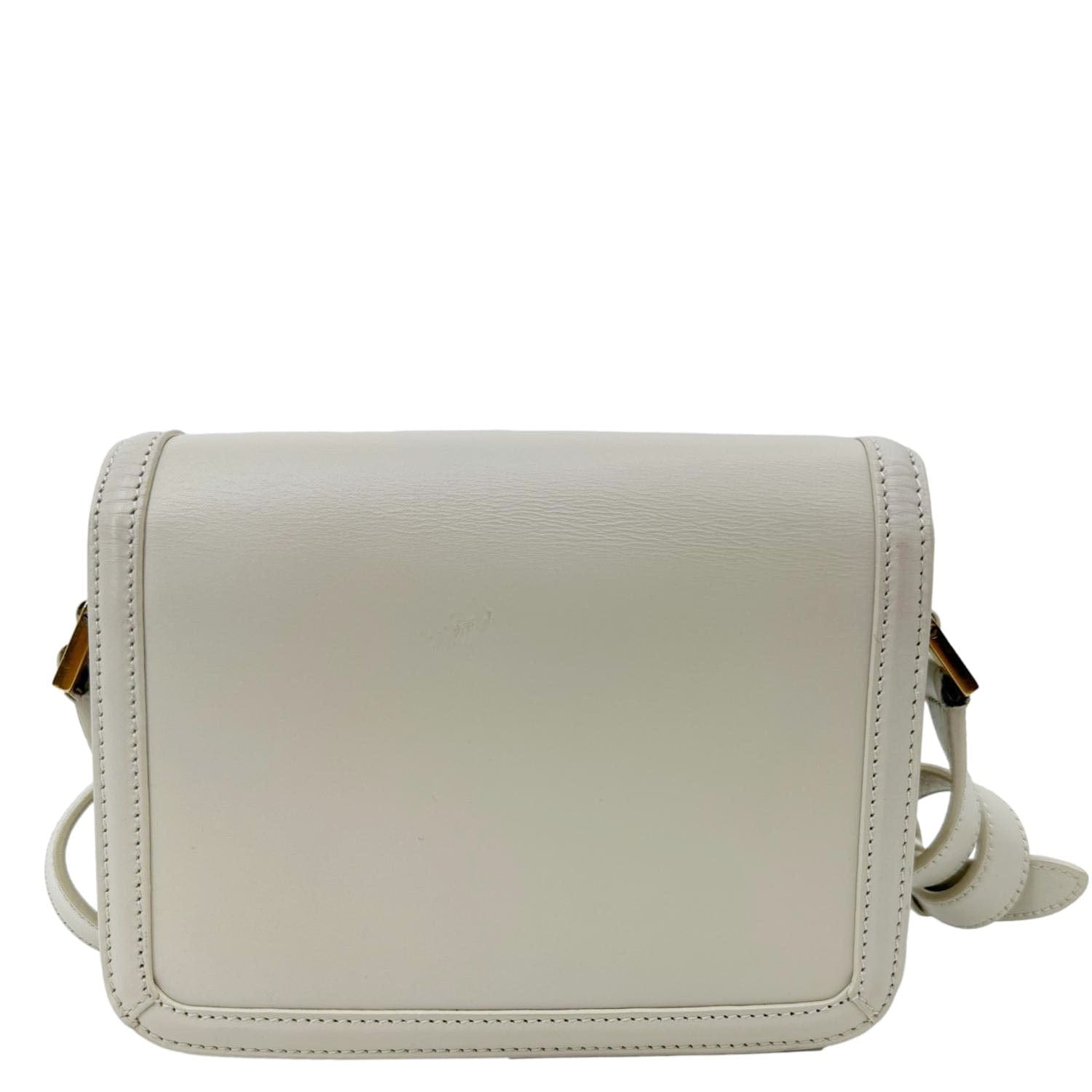YSL Saint Laurent Yves Solferino Calfskin Shoulder Bag Leather Beige Small