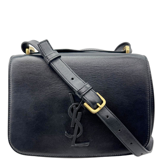 YSL Saint Laurent Yves Spontini Calfskin Crossbody Bag Leather Black