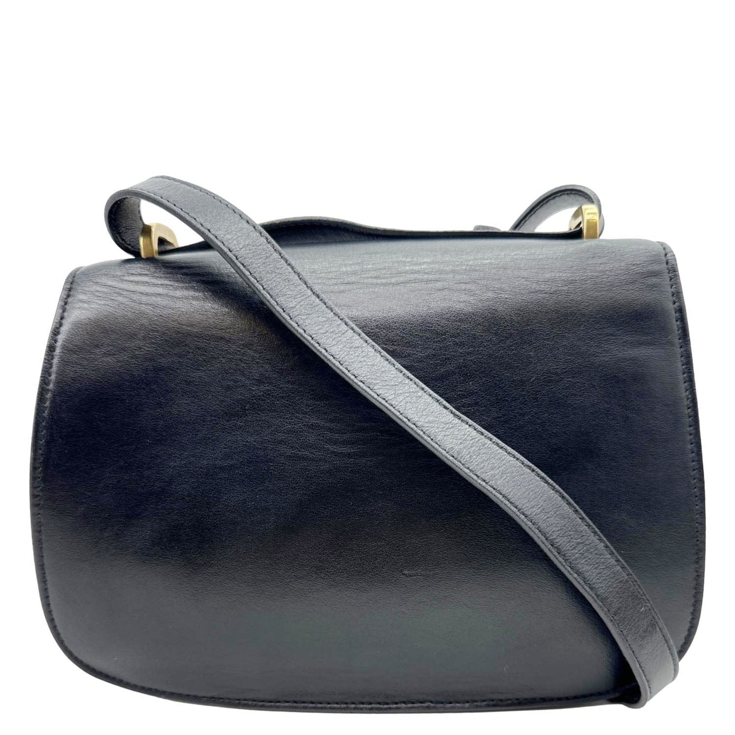 YSL Saint Laurent Yves Spontini Calfskin Crossbody Bag Leather Black