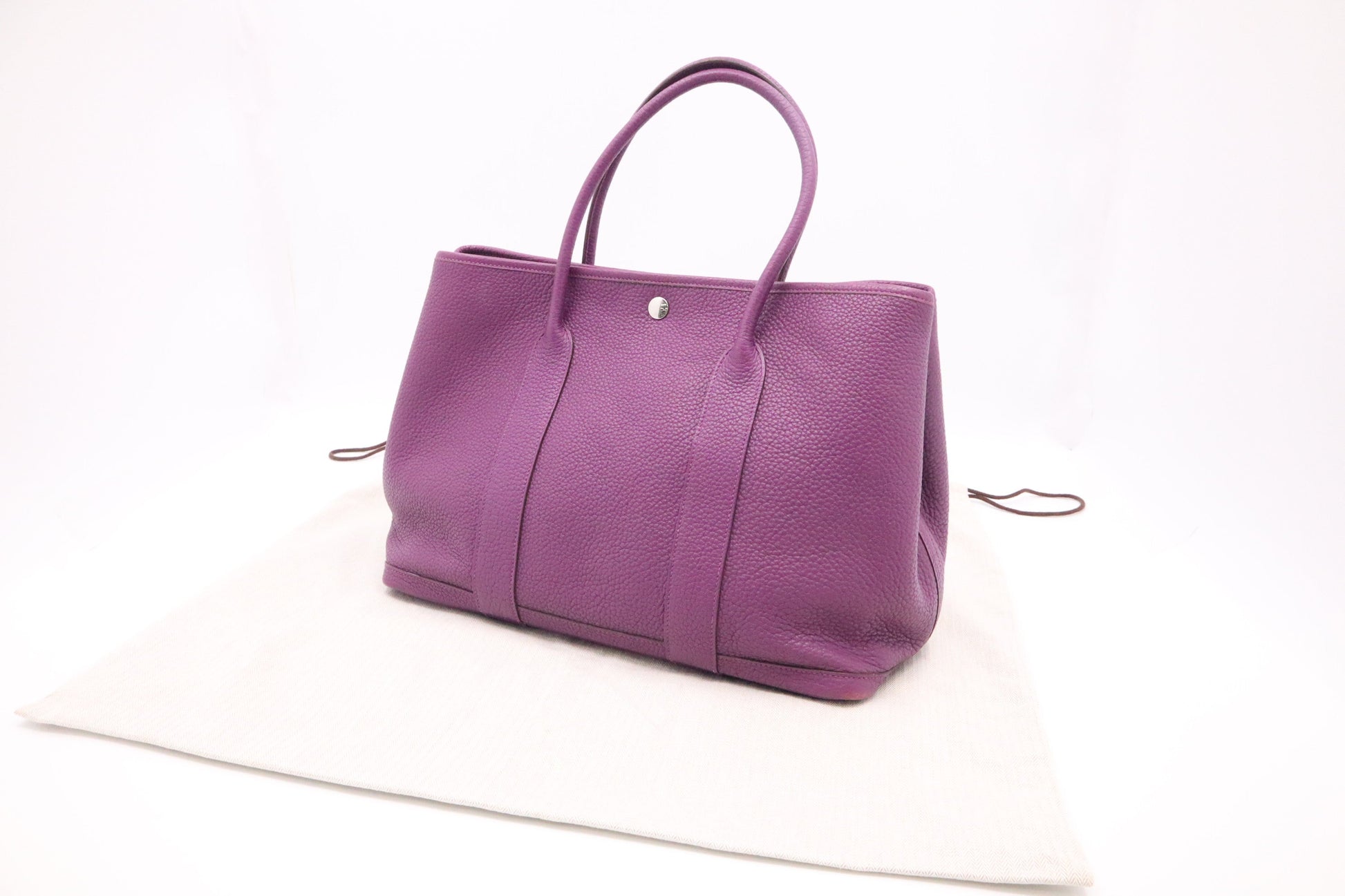 Hermes Garden Party In Purple Handbag Leather Travel Bag