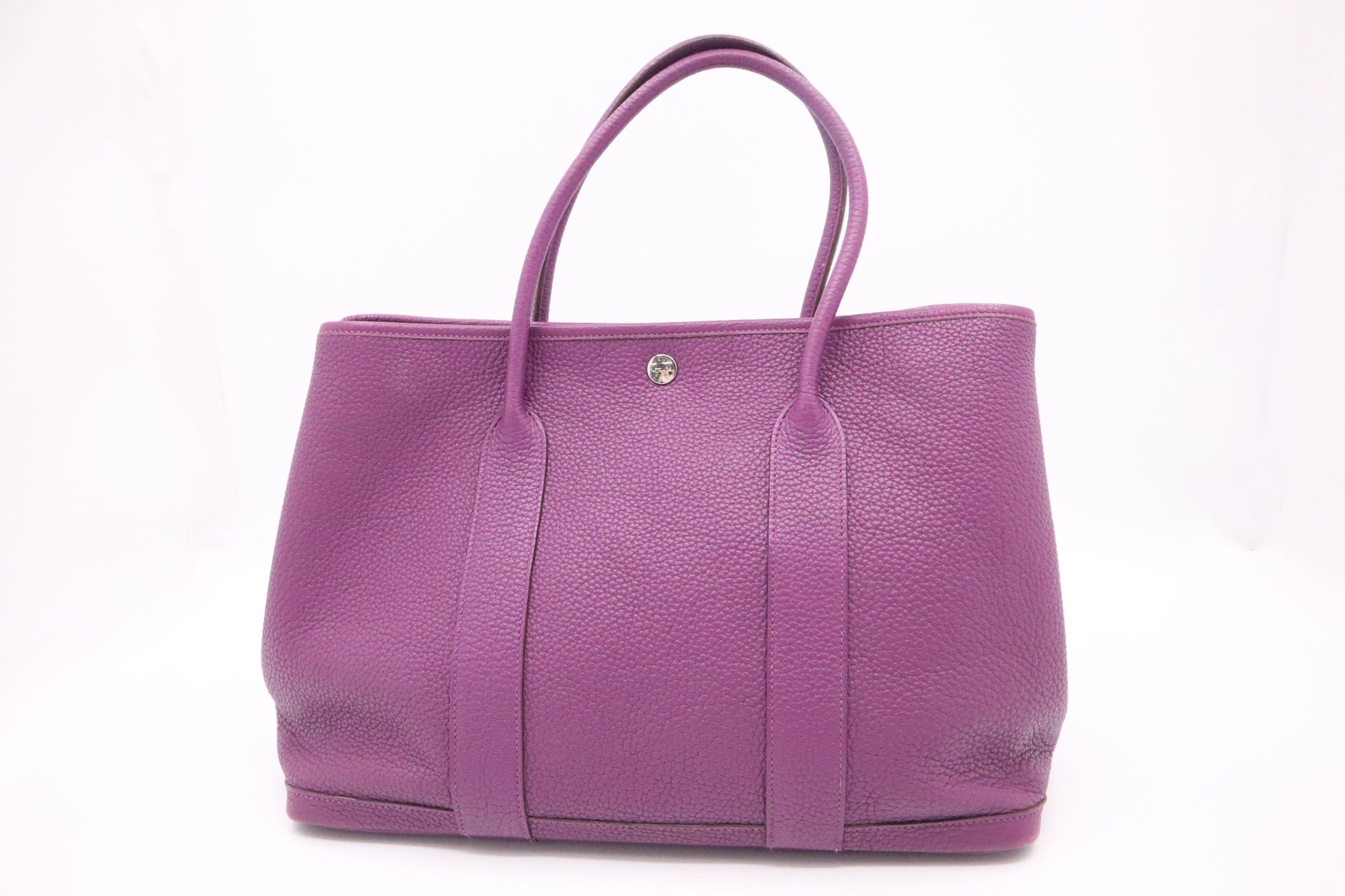 Hermes Garden Party In Purple Handbag Leather Travel Bag