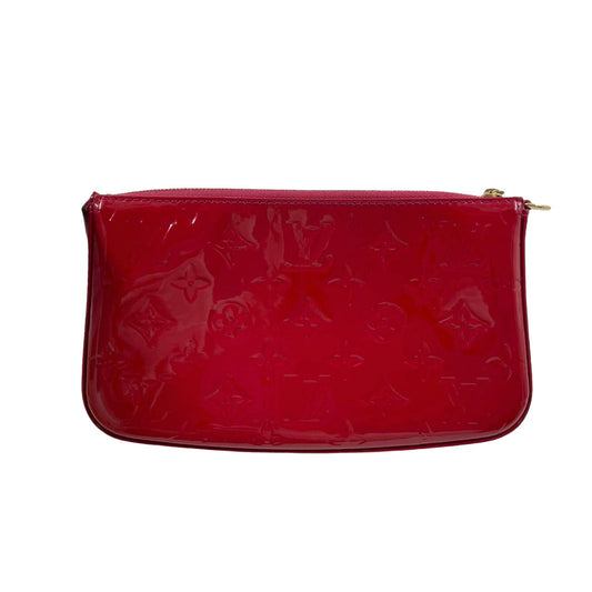 Louis Vuitton Pochette Accessoire Patent Leather Red Clutch Bag