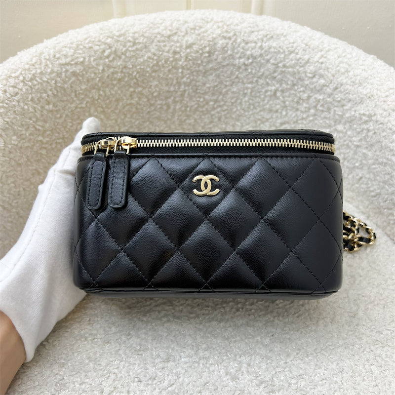 Chanel Small Vanity in Black Lambskin and LGHW (Model: )