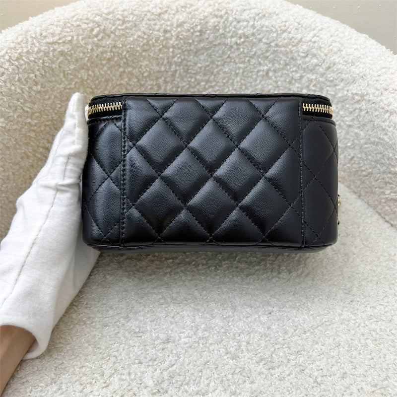 Chanel Small Vanity in Black Lambskin and LGHW (Model: )