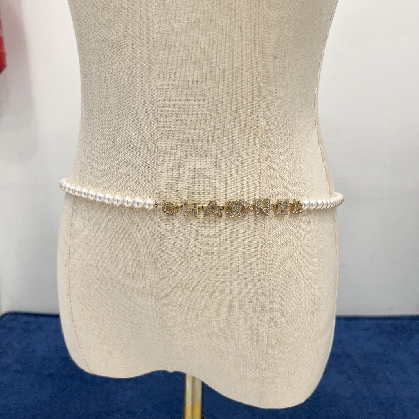 Chanel Pearl Waist Belt with Logo, Diamantes and LGHW