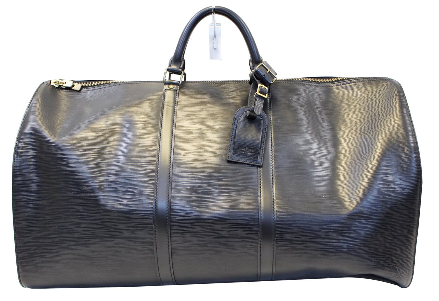 Louis Epi Keepall Boston Bag Leather Black Travel Bag