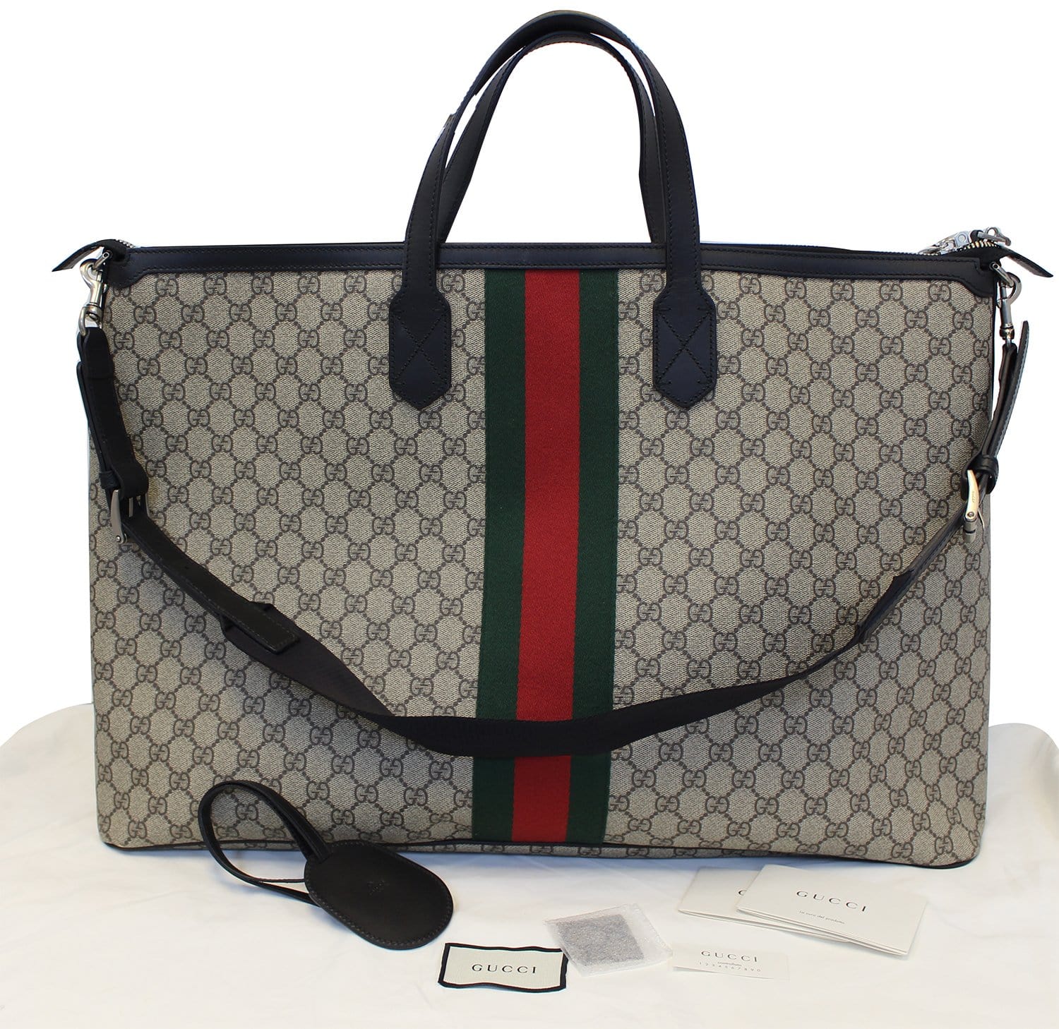 Gucci Supreme Web Duffle Bag Canvas Travel Bag