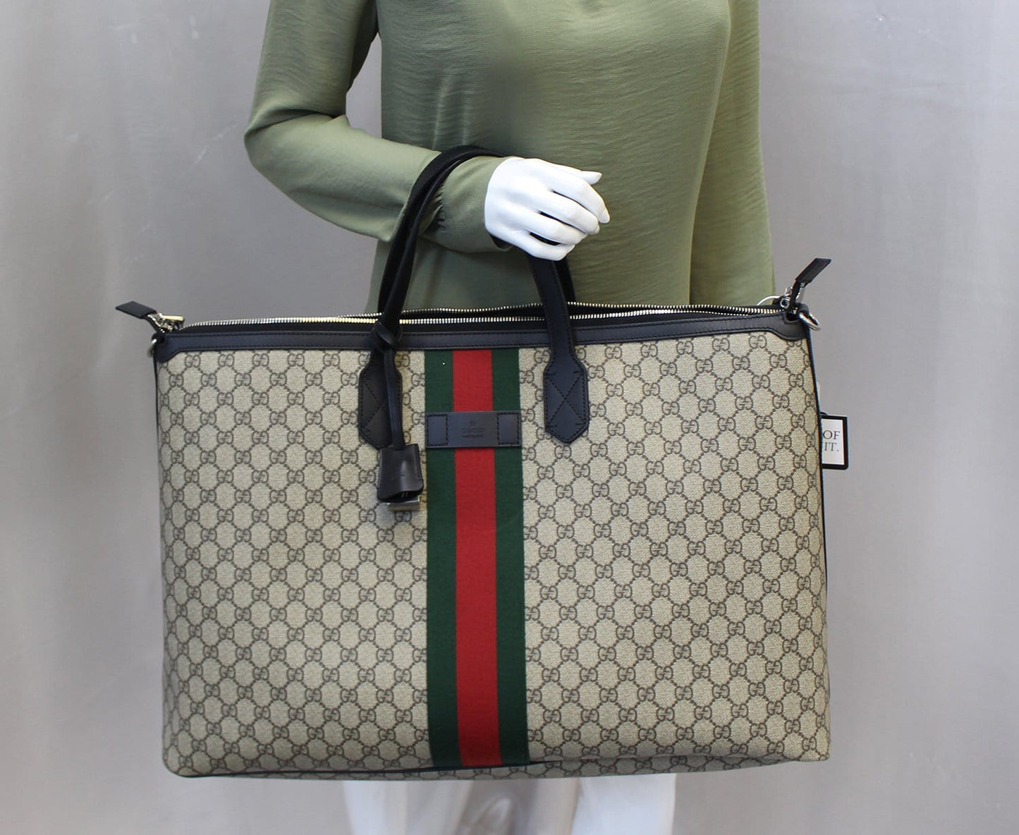 Gucci Supreme Web Duffle Bag Canvas Travel Bag