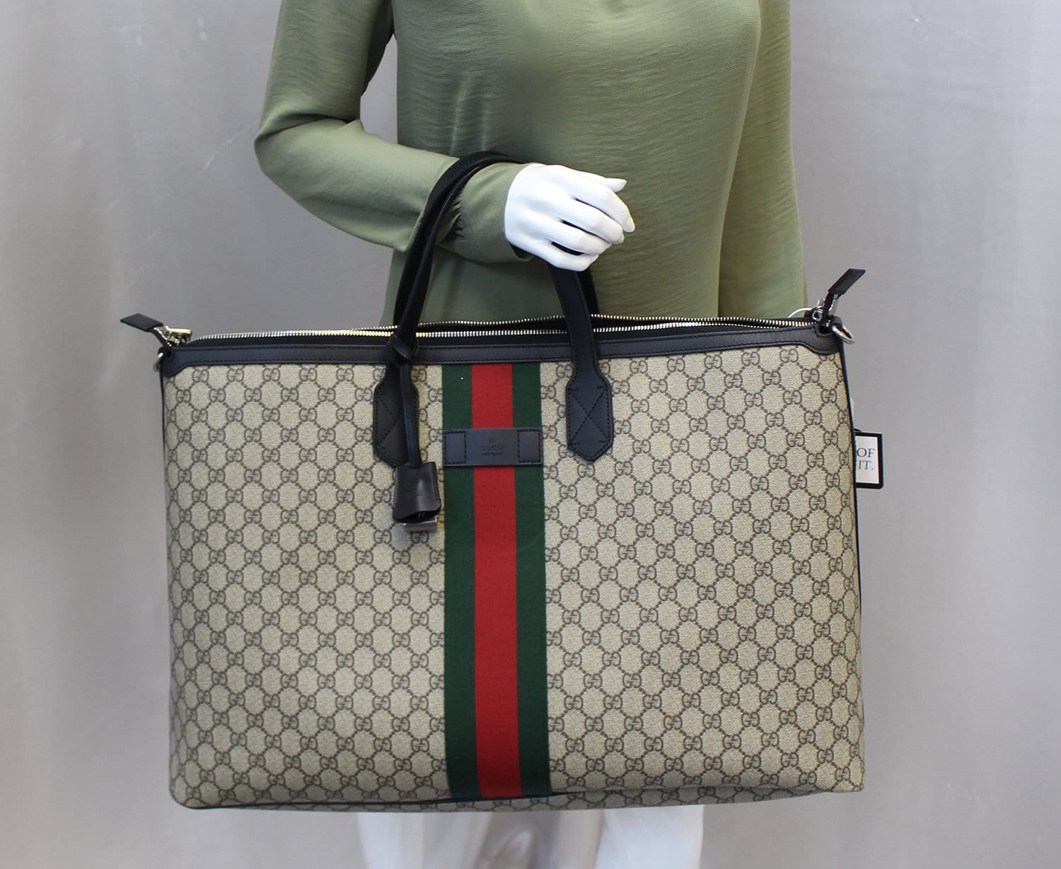 Gucci Supreme Web Duffle Bag Canvas Travel Bag