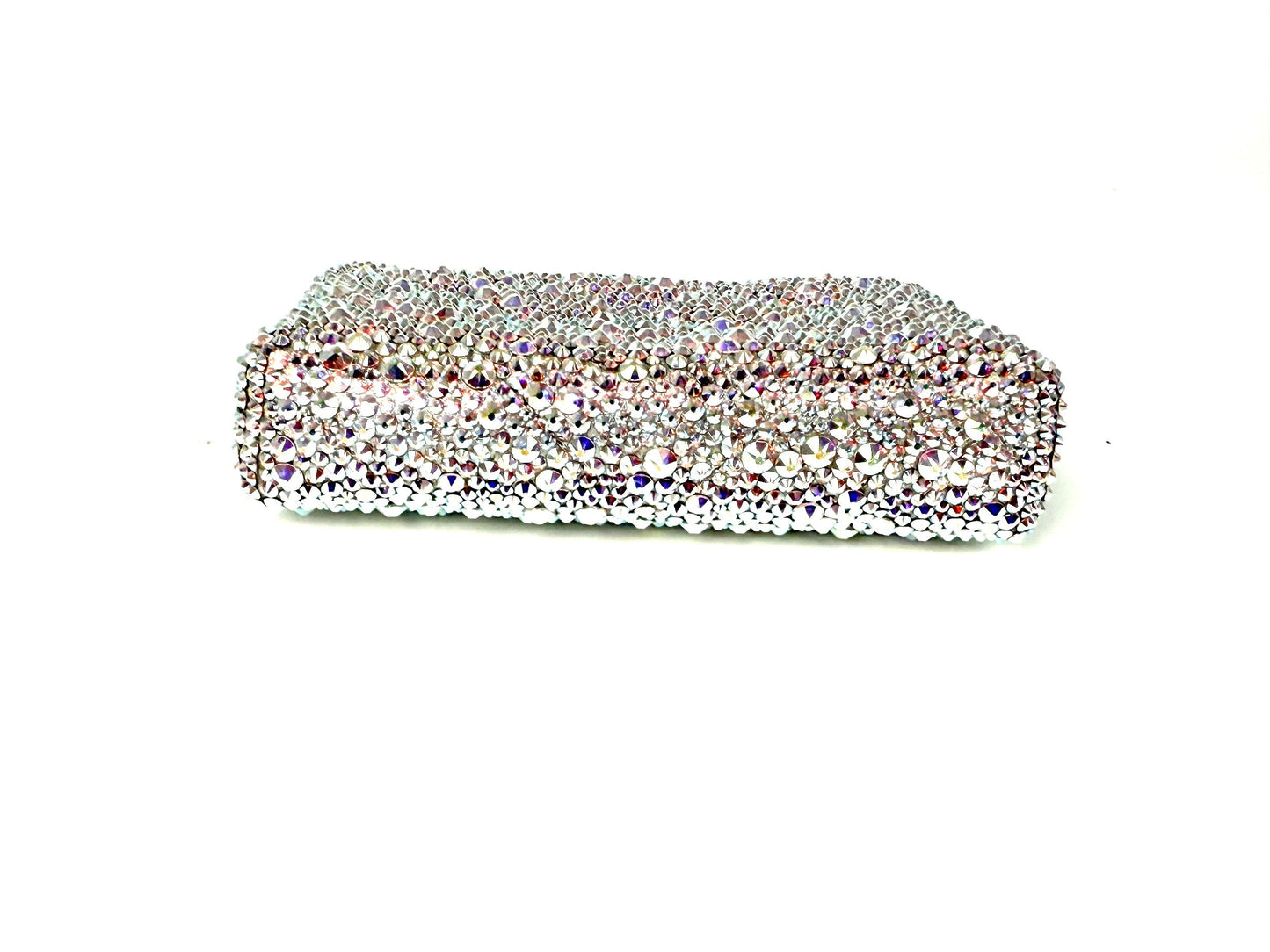 Chanel Silver Swarovski Crystal Leather Key Pouch Case Holder