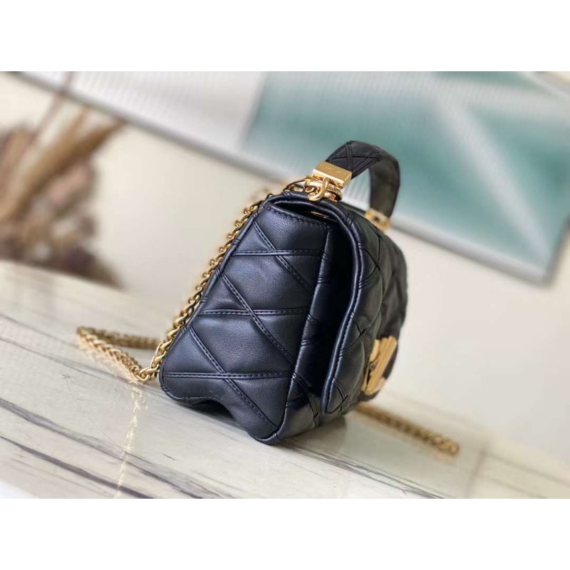 Louis Vuitton Mm Malletage Hand Bag Leather Travel Bag Hand Bag