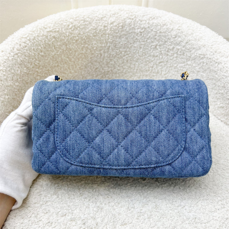 Chanel Pearl Crush Rectangle Mini Flap in Denim, Blue Leather and AGHW (Model: ) Accessory