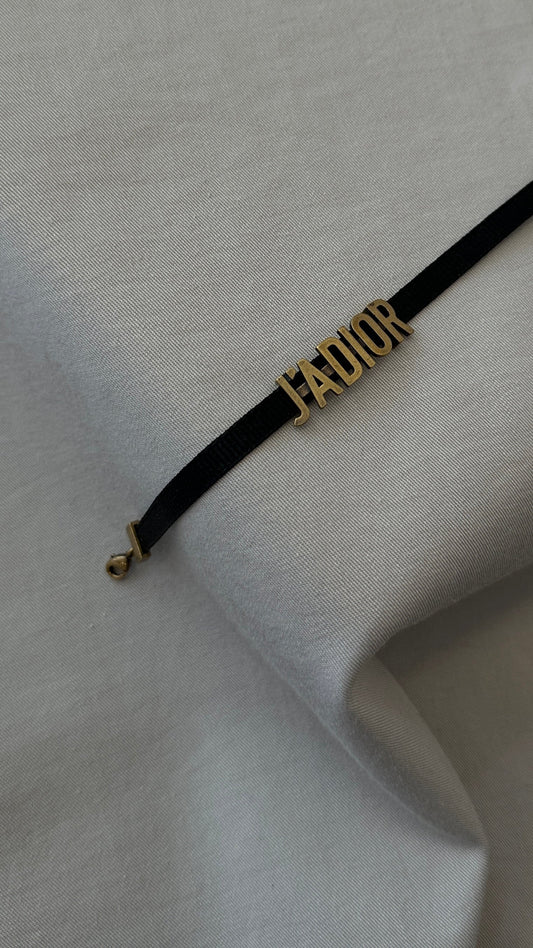 Dior Handbag J`A Choker Black Gold Jewelry