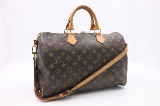 Louis Vuitton Speedy 35 Bandouliere Monogram Canvas Handbag