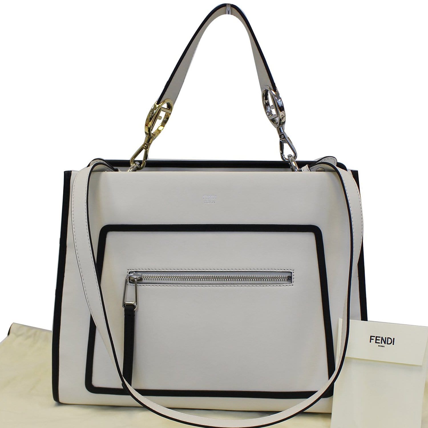 Fendi Runway Tote Bag Leather White