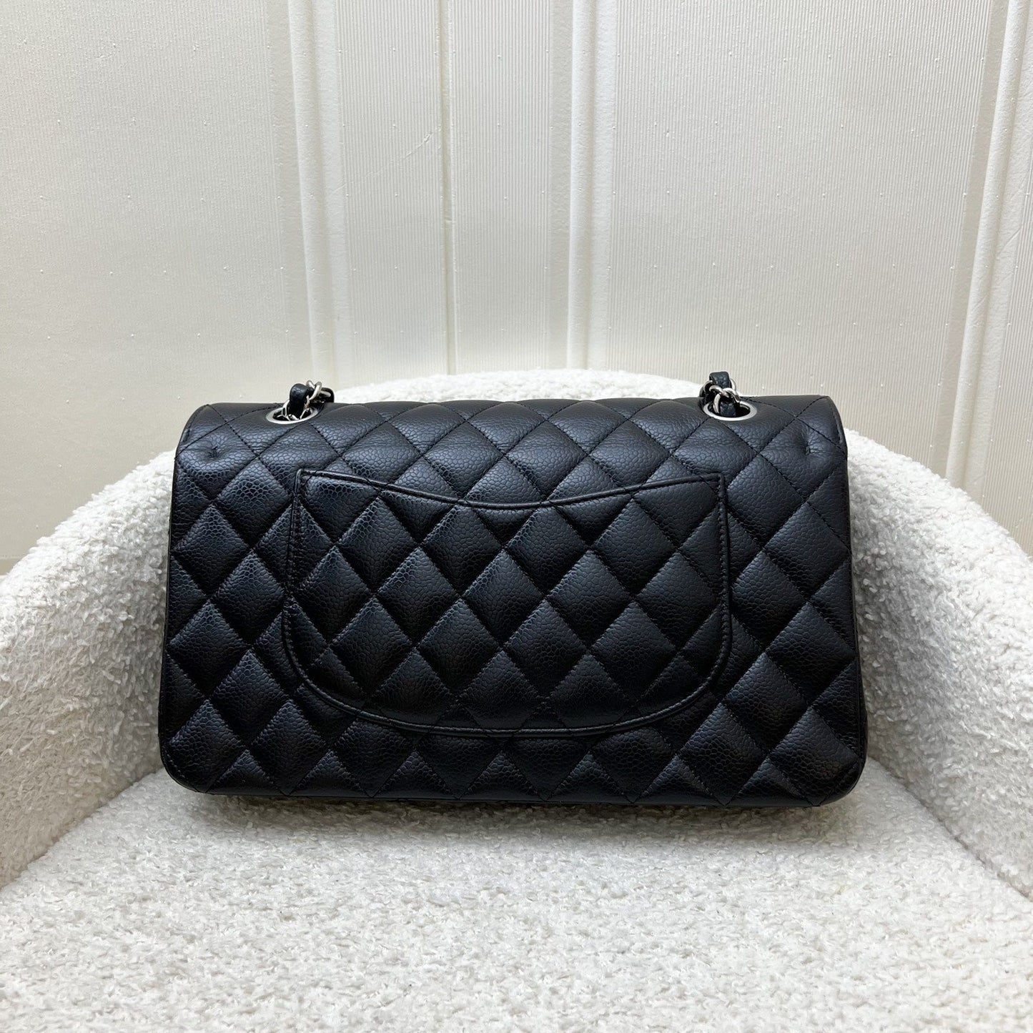 Chanel [Local Full Set - Original Receipt - Jun 2021] Medium Classic Flap CF in Black Caviar and SHW (Model: ) Accessory