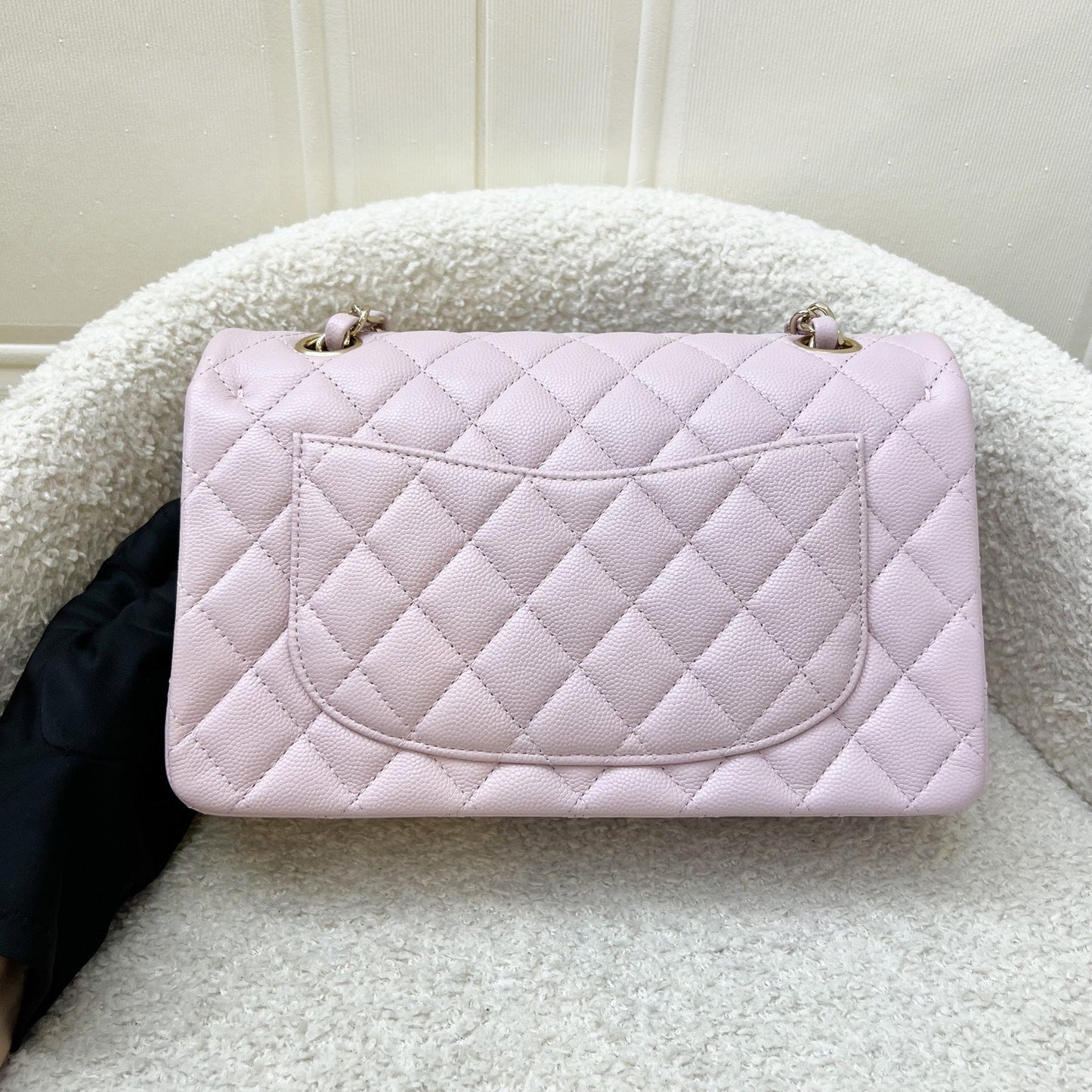 Chanel Small Classic Flap CF in Rose Clair Lilac Pink Caviar and LGHW (Model: ) Accessory
