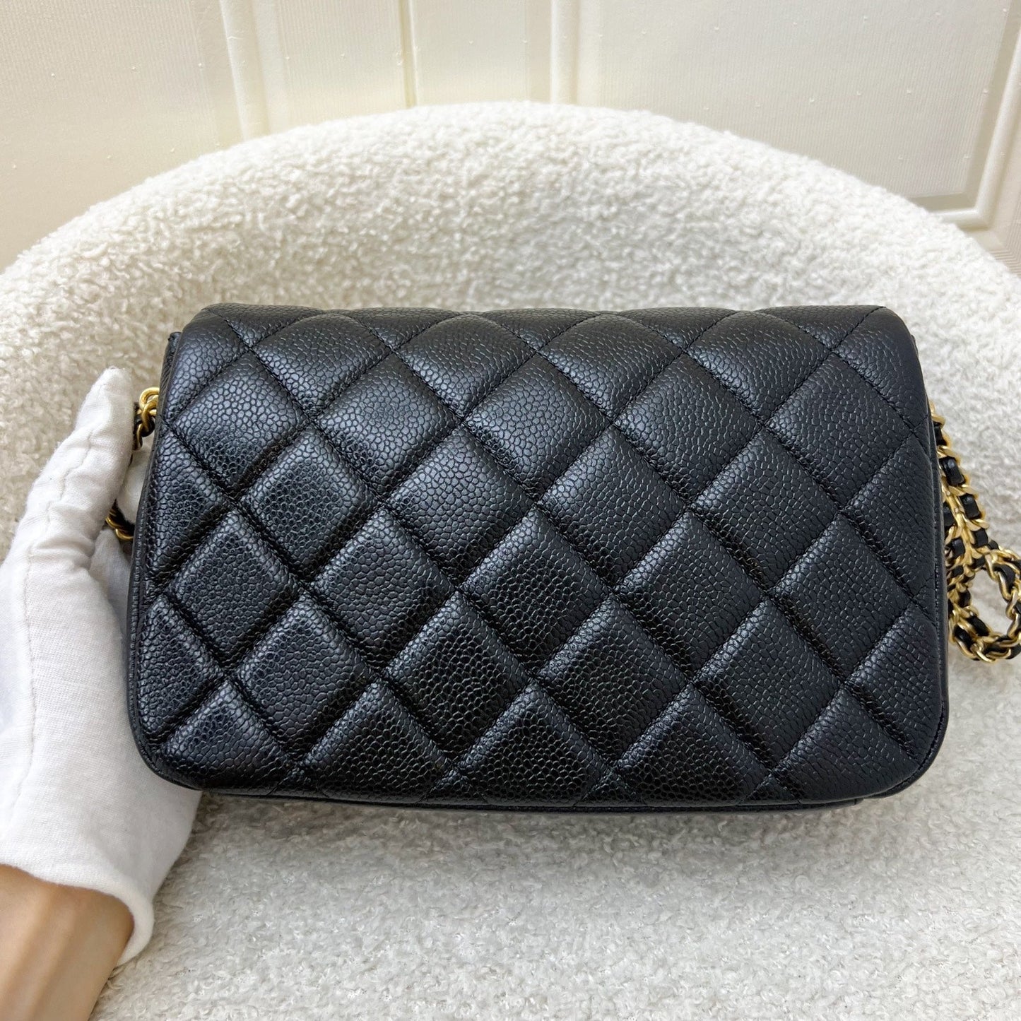 Chanel Medallion Small Flap in Black Caviar and AGHW (Model: ) Accessory