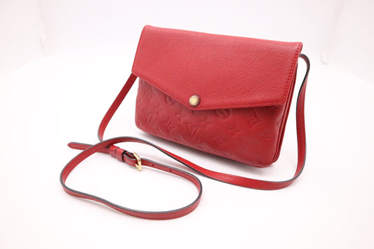 Louis Vuitton Twice Red Leather Empreinte Crossbody Bag
