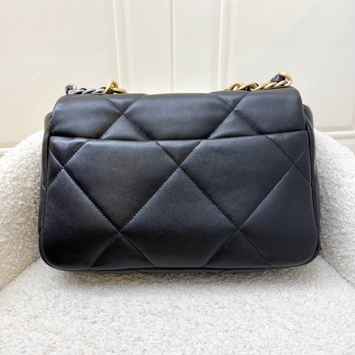 Chanel 19 Small Flap in Black Lambskin and 3-tone HW Accessory